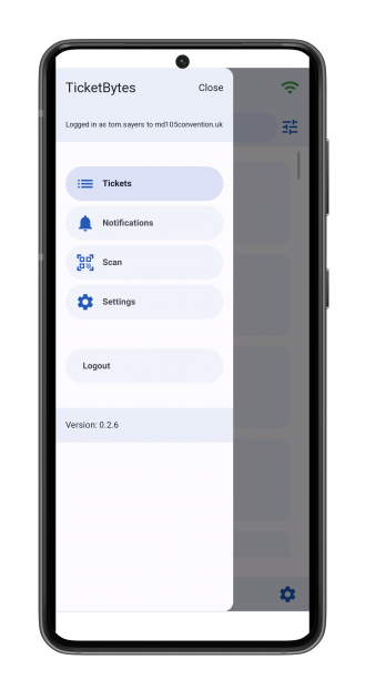 TicketBytes menu